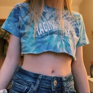 Blue Tie Dye Crop Top